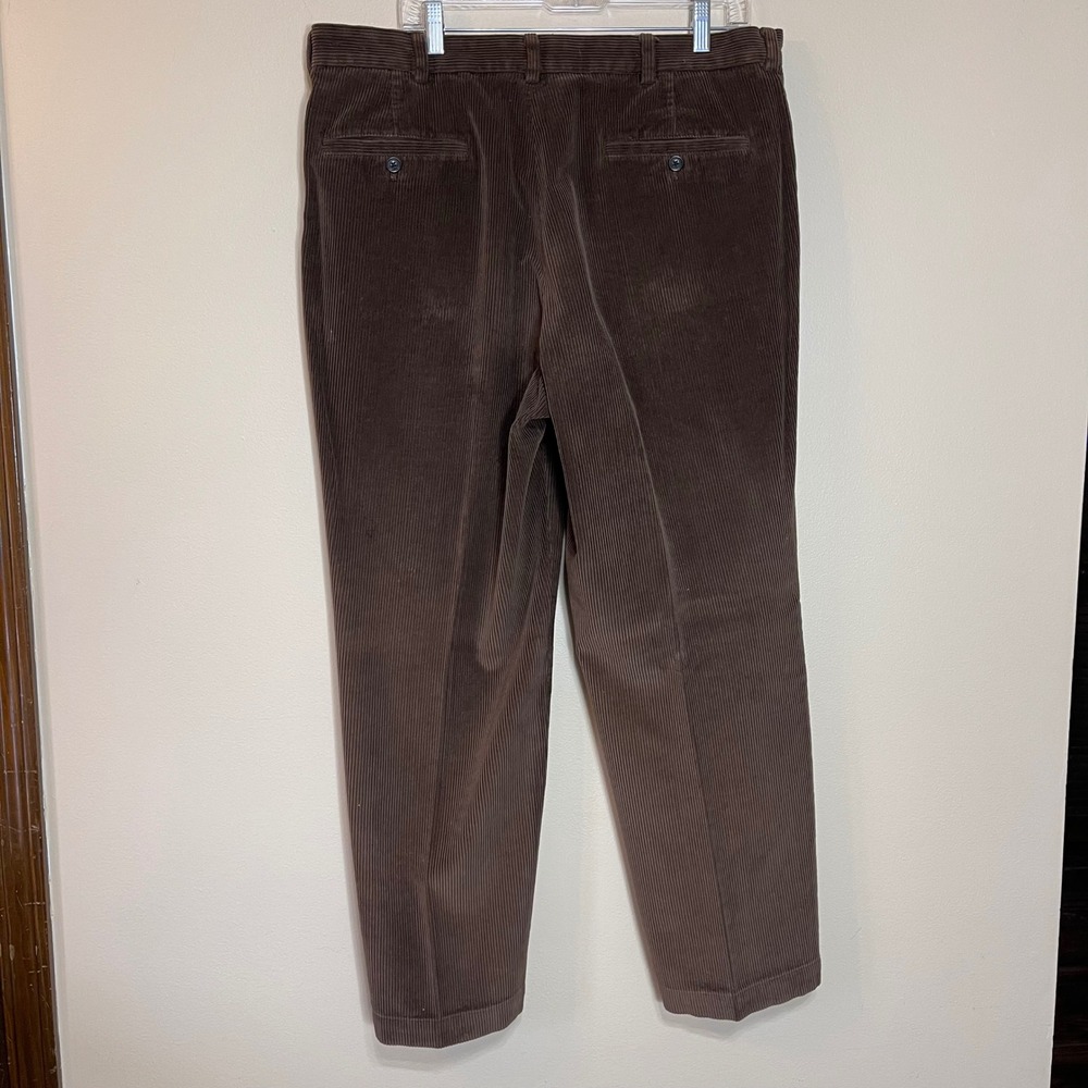 Brooks Brothers 346 Mens Brown Corduroy Pants Flat Front Cotton 38x30 - Picture 2 of 9
